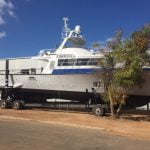 'Houtman' Fisheries patrol boat gets full service at boatbuilder in Dongara near Geraldton